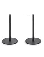 8-Barrier Black Low Profile Stanchion System for Art Barricades 2-Post Section of the 8-Barrier Black Low Profile Stanchion System