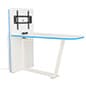 36"W Collaboration Table w/ LED Light Strips, Power Supply, Monitor Mount - White