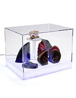 This Countertop LED Collectables Display Case will Make your Most Valued Items Stand Out In Public Settings Countertop led collectables display case with easy lift off lid