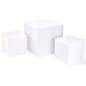 Illuminated LED Pub Table Set w/ 2 Cube Stools, 16 Color Options - White