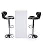 Illuminated LED Pub Table Set,16 Color Options, 2 Black Leatherette Stools