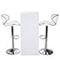 Illuminated LED Pub Table Set, 16 Color Options, 2 White Leatherette Stools