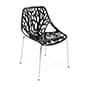 18.5" Plastic Stackable Indoor Chair w/ Tree Motif, Set of 4 - Black or White