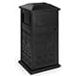 17 Gal Cast Aluminum Trash Receptacle w/ Powder Coated Finish, Decorative - Black