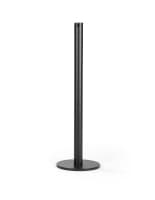 Floor Mount Gallery Stanchion for Museums and Exhibits 16-inch tall black floor mount gallery stanchion