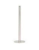 Low-Profile Fxed Post Art Gallery Stanchion with Slender Silouhette 16-inch high silver fixed post art gallery stanchion