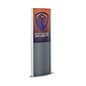 24" x 36" Floor Standing Poster Holder, Snap Frames, Curved - Silver