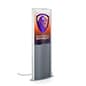 24" x 36" Floor Standing LED Poster Holder, Snap Frame, Silver Panel - Silver