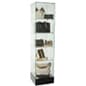 18” Glass Display Case with 4 Fixed Height Shelves, Frameless, Hinged Door – Black