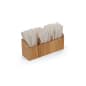 Straw & Stirrer Organizer, 3 Compartments, Tabletop - Pine
