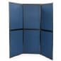 56"w Floor Standing Hook & Loop Display Board, 6 Panels, Double Sided - Blue