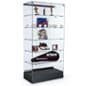 36" Glass Display Case w/Frameless Design, Hinged Door, Ships Assembled - Black