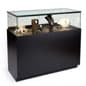 48" Quarter Vision Display Case w/Cabinets and Drawers, Ships Assembled - Black