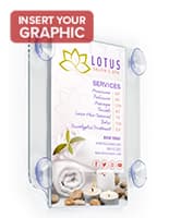 Workshop Series Window Sign Holder with Suction Cups, Double-sided - Multiple Sizes Window sign holder includes suction cups