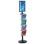 Floor Standing Sign Holder with 4 Literature Pockets