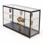 72" Retail Display Case w/Side Lights, Sliding Door, Ships Assembled - Black