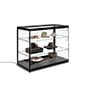 48" Retail Display Case w/Side LED Lights, Sliding Door, Ships Assembled - Black