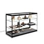 60" Retail Display Case w/LED Side Lights, Sliding Door, Push-in Lock - Black