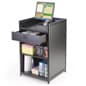 24" Cash Register Stand w/Locking Drawer, Adjustable Shelf, Ships Assembled - Black
