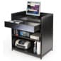 36" Cash Register Stand w/Locking Drawer, Adjustable Shelf, Ships Assembled - Black