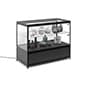 48" Retail Display Case w/Storage, LED Side Lights, Sliding Door - Black