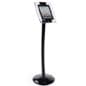 Curved iPad Floor Stand w/ Acrylic Enclosure & Tilting Bracket - Black