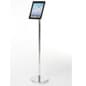 iPad Floor Stand w/ Tilting and Rotating Bracket - Silver
