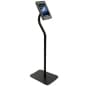 Curved iPad Floor Stand with Locking Enclosure, Tilting & Rotating Bracket - Black