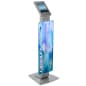 Navigator Series iPad Floor Stand w/ Locking Enclosure & Custom Artwork - Silver