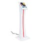iPad Floor Stand with Rotating, Locking Enclosure, Illuminated LED Panel - White