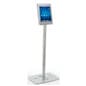 Adjustable iPad Pro Floor Stand, Locking Enclosure w/ Covered Home Button - Silver