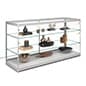 72” Retail Display Counter w/ 4 LED Lights, Sliding Doors, Ships Assembled - Silver