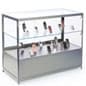 48” Display Case w/Cabinet, 4 LED Lights, Slider Door, Ships Assembled - Silver