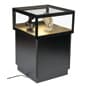 Pedestal Display Case with MDF Base, Sliding Glass Door & LED Lights - Black