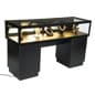 60” Jewelry Display Case w/ Sliding Mirror Door, Sit Down Design, LED - Black