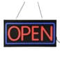 "OPEN" LED Sign with Hanging Chain, Rectangular - Red & Blue