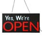 "Yes, We're Open" LED Sign with Hanging Chain, Rectangular - White & Red
