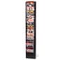 18-Tiered Magazine Wall Rack, 8.5"w, 18 Pockets, Removable Ends - Black