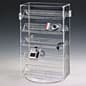 Countertop Display Case, 5 Double-Sided Shelves, Hinged Door, Rotating Base - Clear