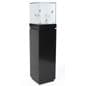 16" Pedestal Display Case w/ Cabinet Base, Locking Drawer, LED Spotlights - Black
