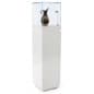 16" Pedestal Display Case w/ Cabinet Base, Locking Drawer, LED Spotlights - White