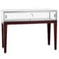 Locking Display Table w/ Tapered Legs, Tempered Glass Top & Locking Door - Cherry