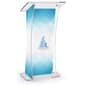 Acrylic Podium for Floor with Custom UV Printing, Easy Assembly