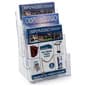 3-Tiered Literature Holder for Tabletop or Wall, Fits 8.5 x 11 Magazines - Clear