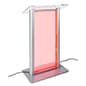 Illuminated Acrylic Podium for Floor, Aluminum Sides - Silver