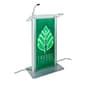 Illuminated Podium for Floor, Front LED Lights, Adhesive Vinyl Custom Graphic Panel