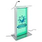 Illuminated Podium for Floor, Front LED Lights, Adhesive Vinyl Custom Graphic Panel