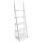 Wooden Leaning Ladder Rack with 5 Shelves – White