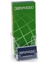 Brochure Holder for 4x9 Literature Can be Wall Mounted or Set on Counters Brochure Holder for 4x9 Literature with Slot for Business Cards