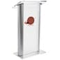 Recycled Acrylic and Aluminum Podium, Frosted Panel, 2 Color Imprint - Silver
